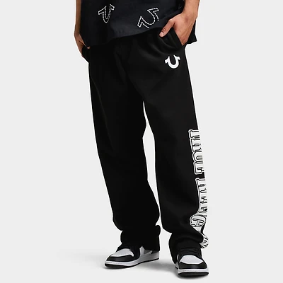 True Religion WAVY LOGO FLATLOCK SWEATS / Jet Black