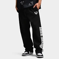 True Religion WAVY LOGO FLATLOCK SWEATS / Jet Black