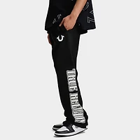 True Religion WAVY LOGO FLATLOCK SWEATS / Jet Black
