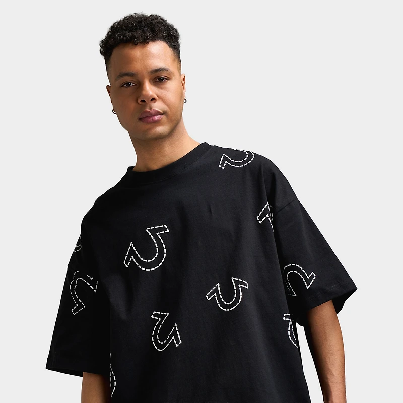 True Religion SS HS PRINT OVERSIZED TEE Jet Black