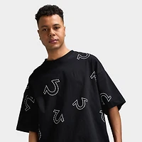 True Religion SS HS PRINT OVERSIZED TEE Jet Black