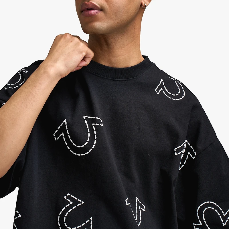 True Religion SS HS PRINT OVERSIZED TEE Jet Black