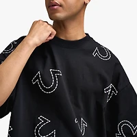 True Religion SS HS PRINT OVERSIZED TEE Jet Black