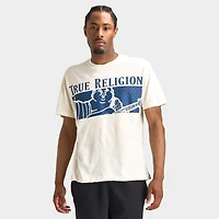 True Religion Checkered Buddha T-Shirt / Winter White