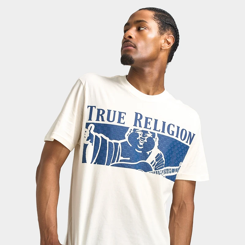 True Religion T-shirt à carreaux Bouddha / Blanc Hiver