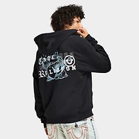 True Religion Chandail à Capuche Zippé avec Logo Bouddha / Noir