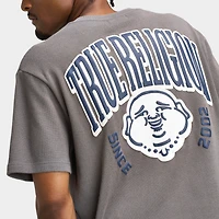 True Religion T-shirt Henley en maille Bouddha / Gris Granit