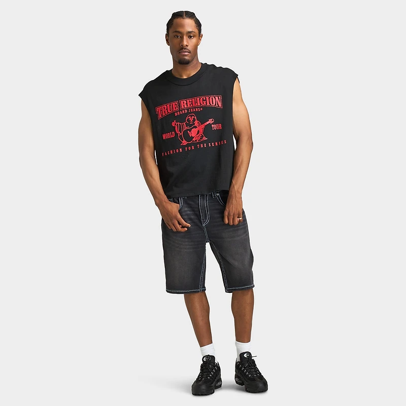True Religion Bobby Big T Flap Shorts / Deep Silence Black Wash