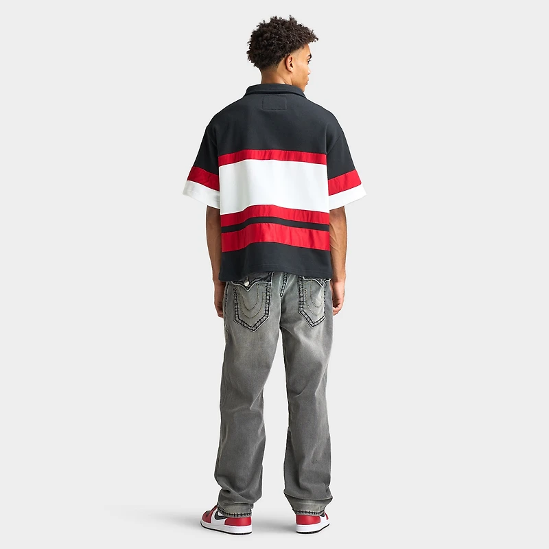 True Religion SS Relaxed Rugby Polo Red / White - Black