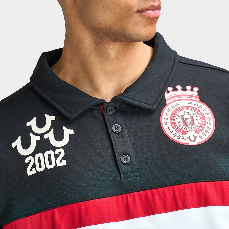 True Religion SS Relaxed Rugby Polo Red / White - Black