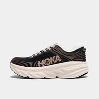 Hoka Women's Bondi 7 Black / Rose Cream