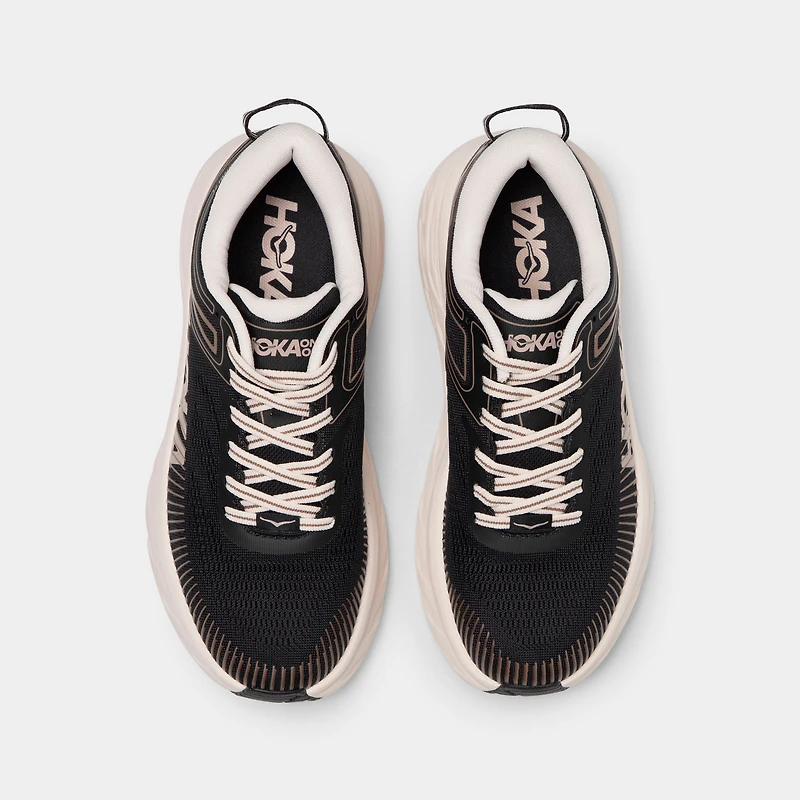 Hoka Women's Bondi 7 Black / Rose Cream