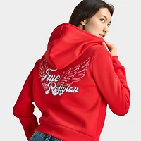 True Religion Crystal Wing Classic Zip Hoodie / Flame Scarlet