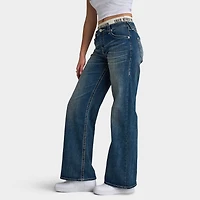 True Religion Jean bouffant Bobbi à taille élastique pour femme / Bleu