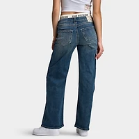 True Religion Women�s Elastic Brief Bobbi Baggy Jean / Blue
