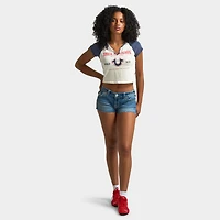 True Religion Women's Wing Joey Cut Off Flap Big T / Gahan