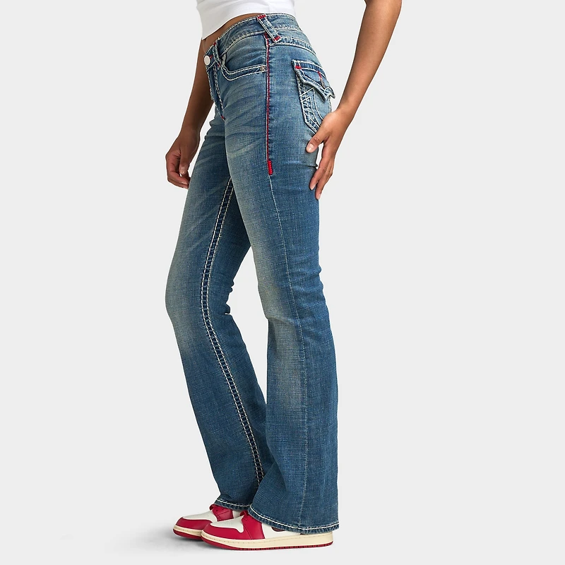 True Religion Women's Becca Mid Rise Bootcut Super T Flap / Orchid Breeze