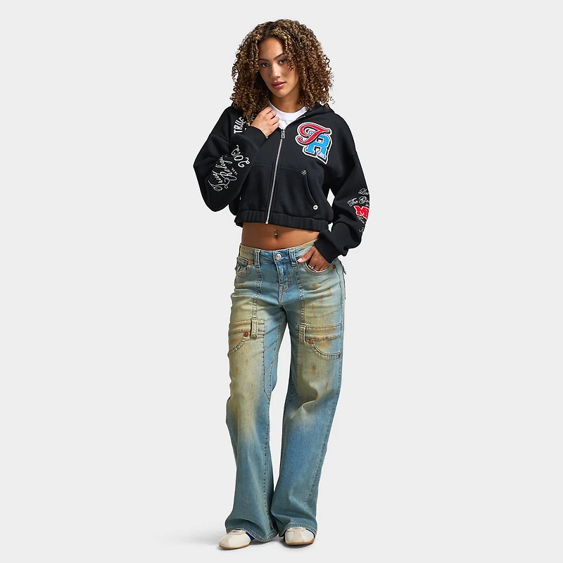 True Religion Women's Carpenter Bobbi Flap Big T / Winter Breeze