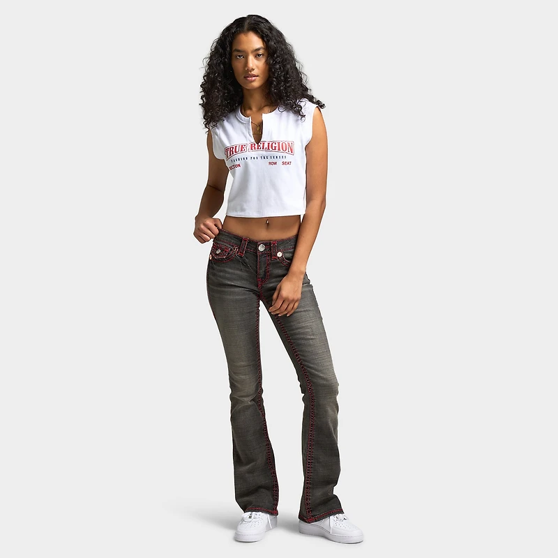 True Religion Women's Anniversary Notched Rib Tee / White