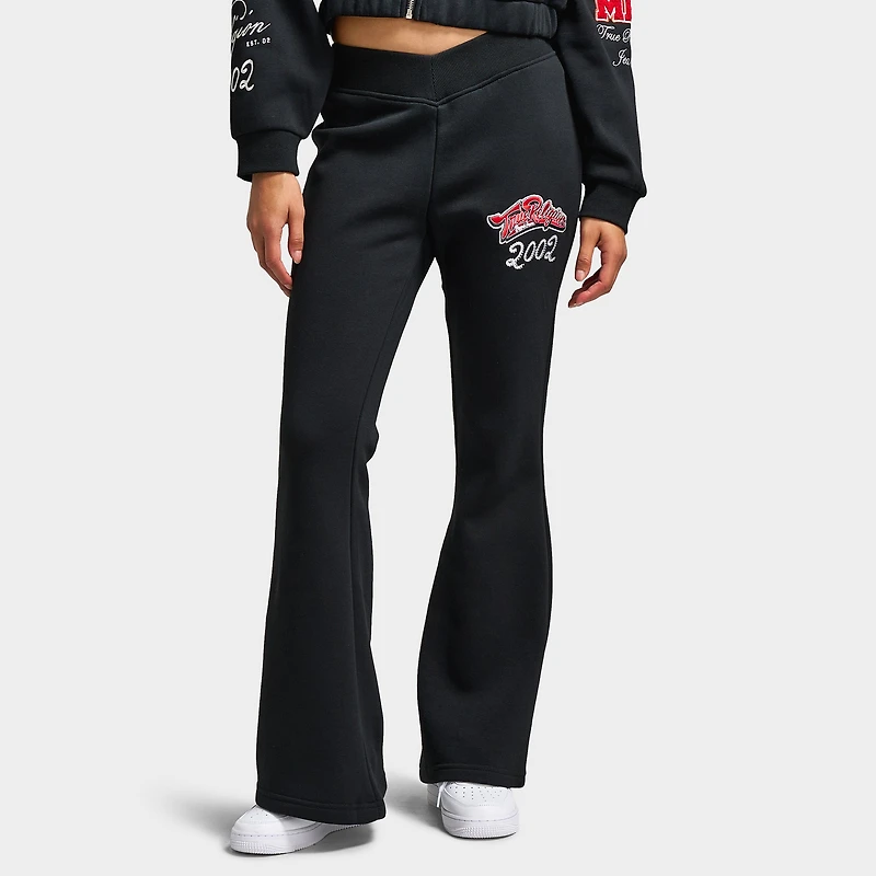 True Religion Women's Crystal V WB Flare Pants / Jet Black