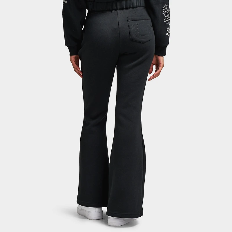 True Religion Women's Crystal V WB Flare Pants / Jet Black