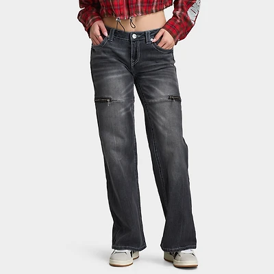 True Religion Women's Bobbi Low Rise Baggy Big T / Moonlight Tide