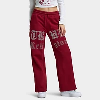 True Religion Pantalon large Crystal pour femmes / Rhubarbe
