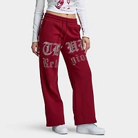 True Religion Pantalon large Crystal pour femmes / Rhubarbe