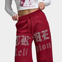 True Religion Pantalon large Crystal pour femmes / Rhubarbe