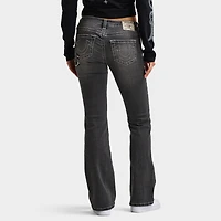 True Religion Women's Applique Becca Mid Rise Bootcut / Lush Glow