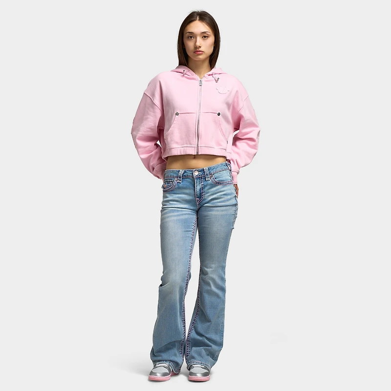 True Religion Women's Becca Mid Rise Bootcut Super T Flap / Champagne Glow