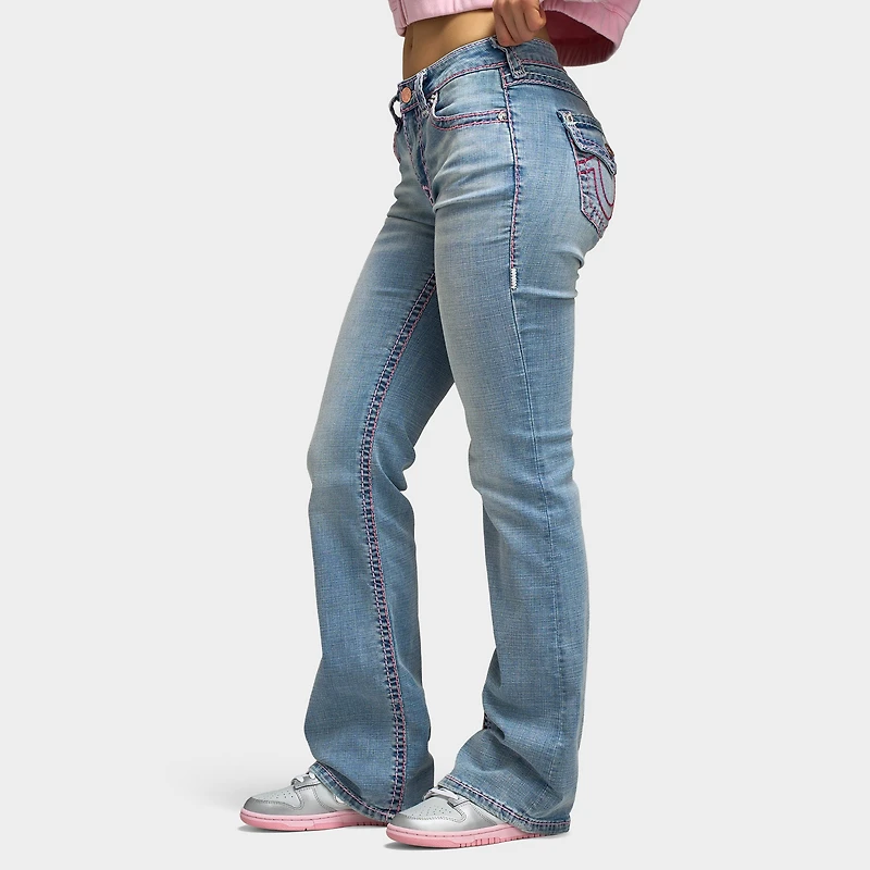 True Religion Women's Becca Mid Rise Bootcut Super T Flap / Champagne Glow