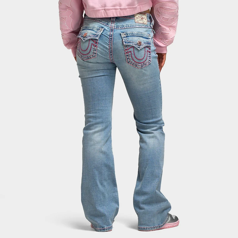 True Religion Women's Becca Mid Rise Bootcut Super T Flap / Champagne Glow