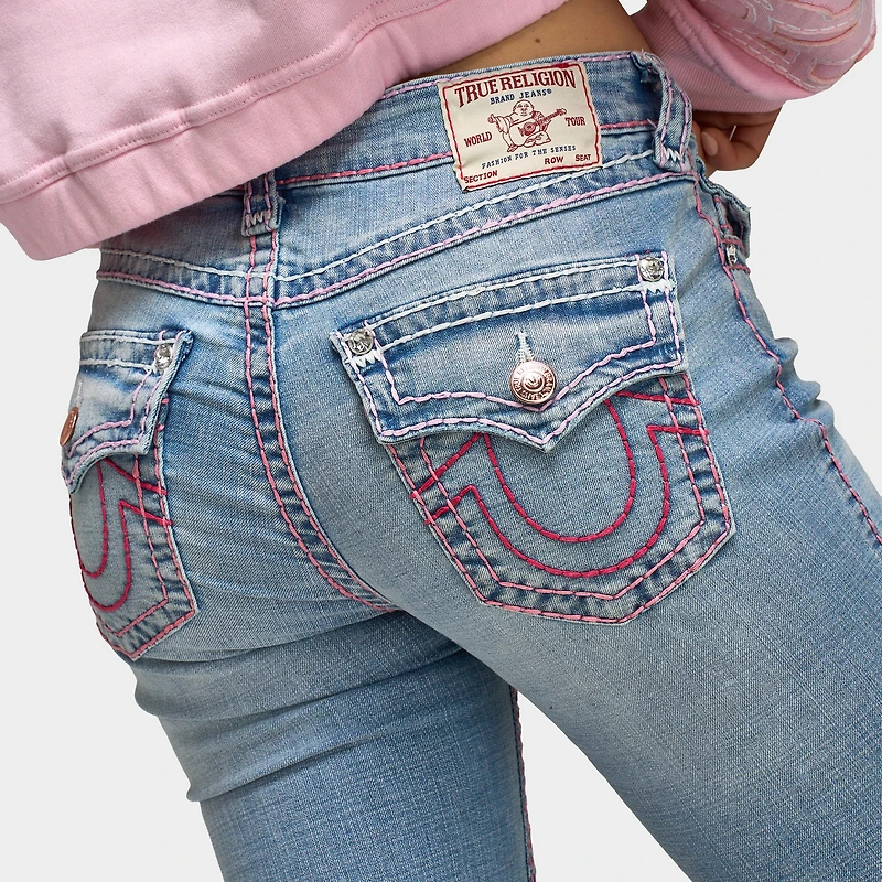 True Religion Women's Becca Mid Rise Bootcut Super T Flap / Champagne Glow