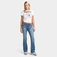 True Religion Buddha Haut Ruchés sur le Côté / Blanc optique