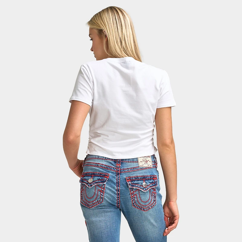 True Religion Buddha Haut Ruchés sur le Côté / Blanc optique
