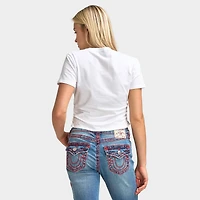 True Religion Buddha Haut Ruchés sur le Côté / Blanc optique