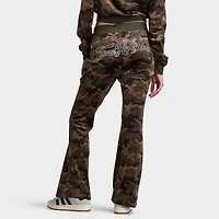 True Religion Women's Velour Bootcut Pants / Brown Camo