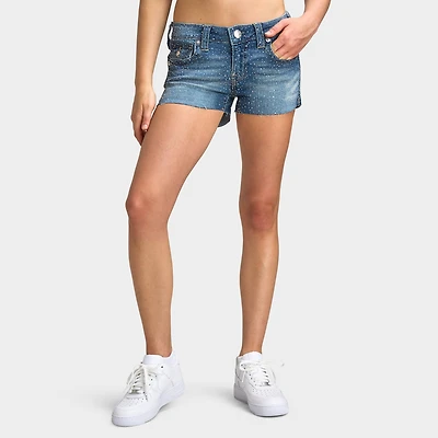 True Religion Crystal All Over Joey LR Short coupé à Rabat Court / Tourbillon de Sucre