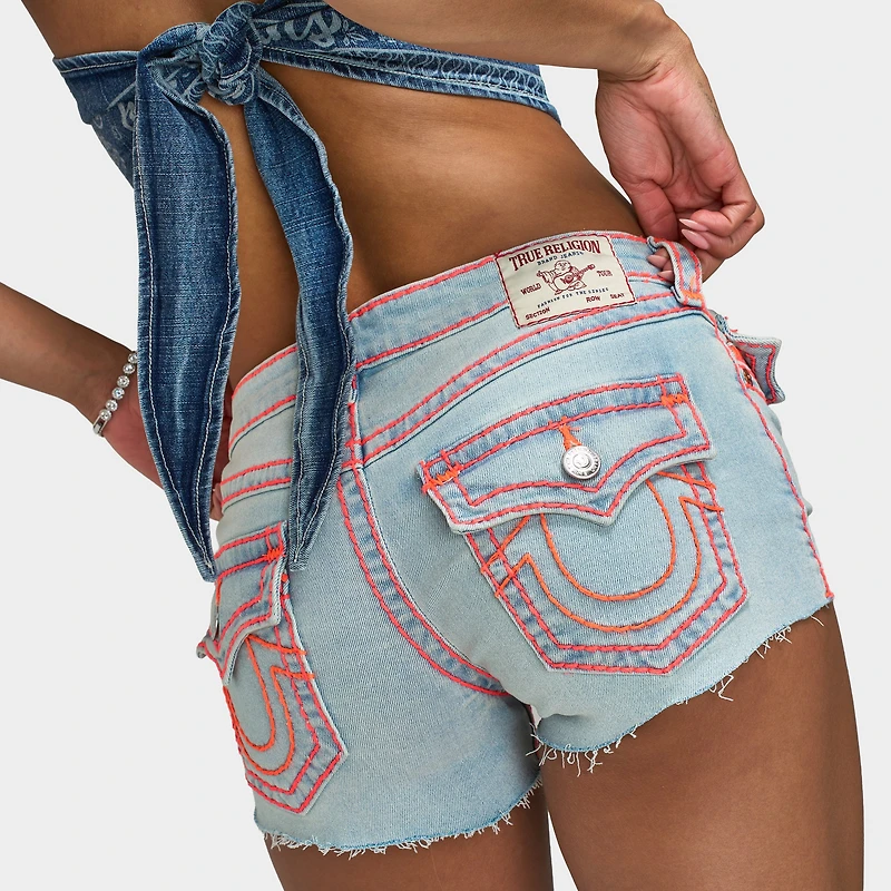 True Religion Joey LR Short Rabat Super T coupé / Bleu