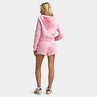 True Religion Chandail à Capuche Zippé Brodé Tigre / Rose Orchidée