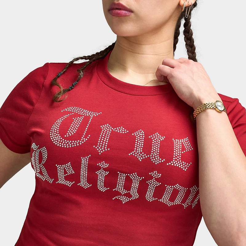 True Religion Crystal T-shirt / Dahlia rouge