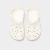 Crocs Women's Classic Floral Cut Out Clog / Chalk