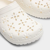 Crocs Women's Classic Floral Cut Out Clog / Chalk