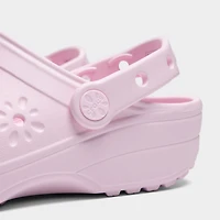 Crocs Women's Classic Floral Cut Out Clog / Pink Milk