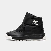 Sorel Children's Whitney 3 Strap Mid Waterproof Boots Black / Sea Salt
