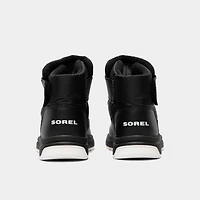 Sorel Children's Whitney 3 Strap Mid Waterproof Boots Black / Sea Salt