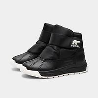 Sorel Children's Whitney 3 Strap Mid Waterproof Boots Black / Sea Salt