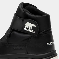 Sorel Children's Whitney 3 Strap Mid Waterproof Boots Black / Sea Salt