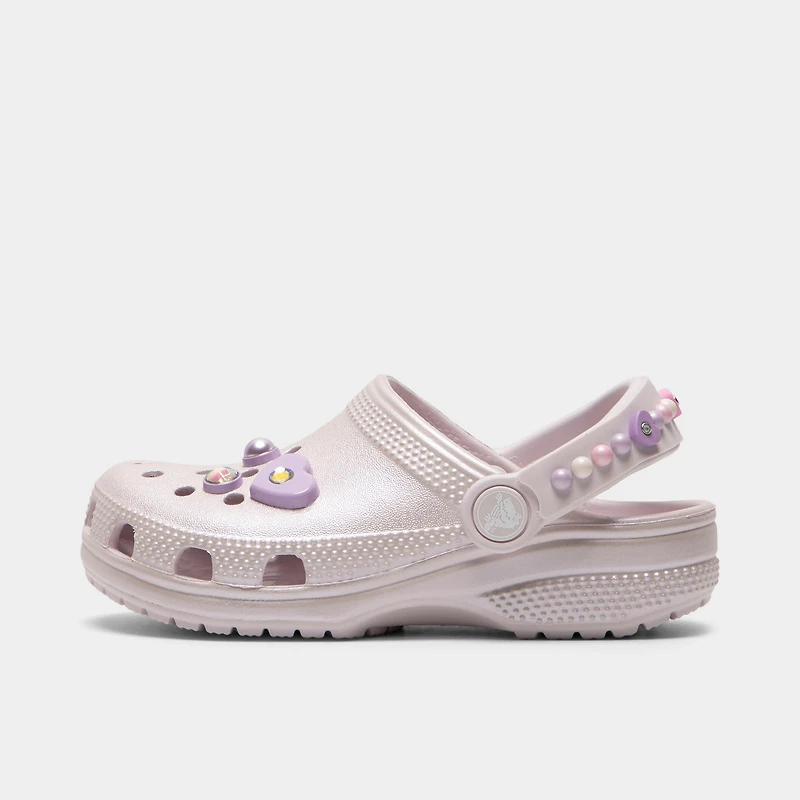 Crocs Kids' Classic Pearls and Heart Shine Clog / Grape Ice